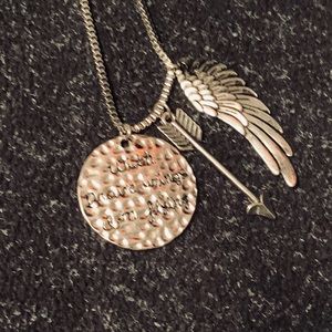 “With Brave Wings I’m Flying” silver necklace